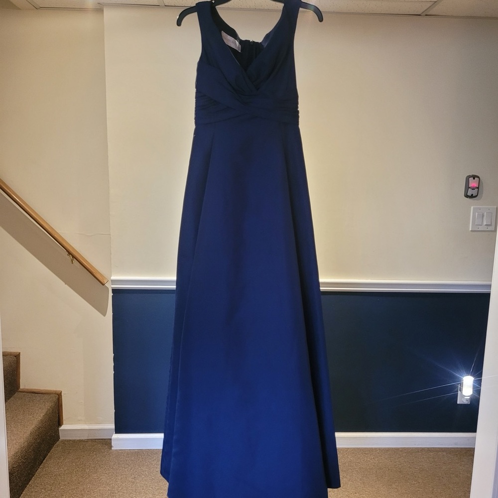 David's Bridal Deep Blue Maxi Dress